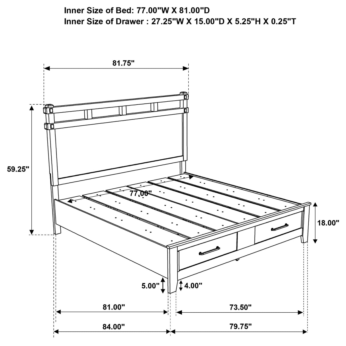 Coaster Furniture Hazlewood 207530KE 59-inch Eastern King Storage Bed - Vineyard Oak IMAGE 7