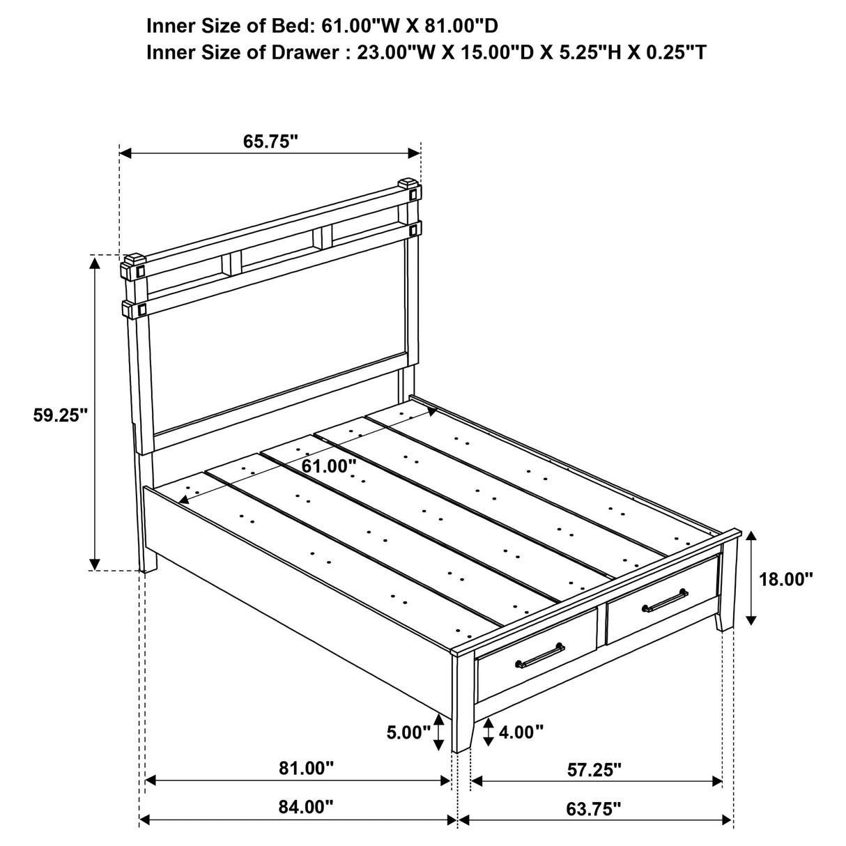 Coaster Furniture Hazlewood 207530Q 59-inch Queen Panel Storage Bed - Vineyard Oak IMAGE 8