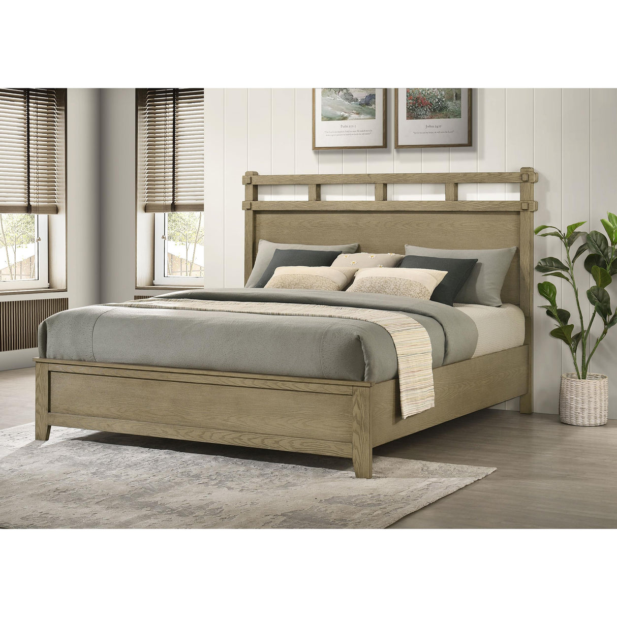 Coaster Furniture Hazlewood 207531KE 61-inch Eastern King Panel Bed - Vineyard Oak IMAGE 3