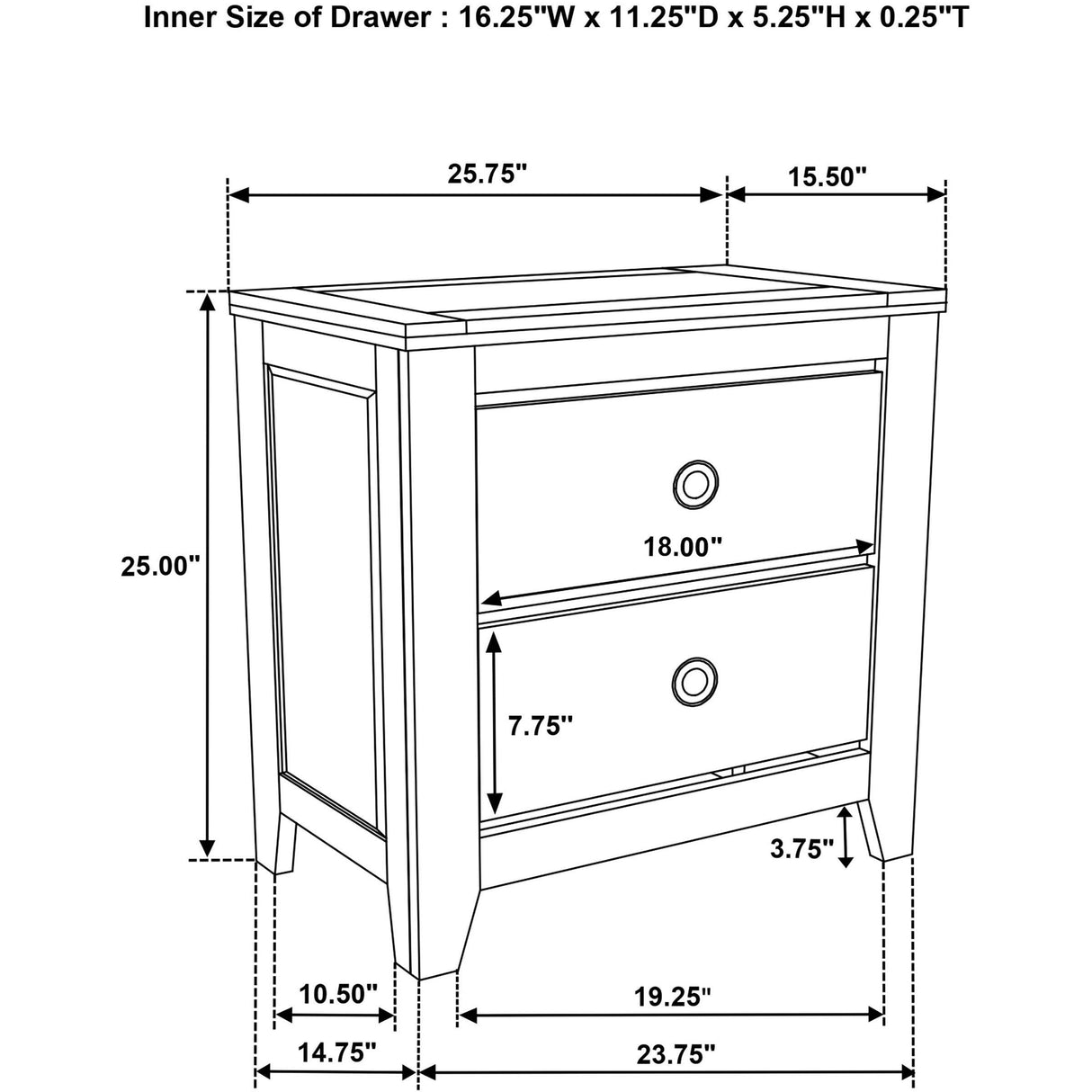 Coaster Furniture Hazlewood 207532 2-drawer Nightstand Bedside Table - Vineyard Oak IMAGE 13
