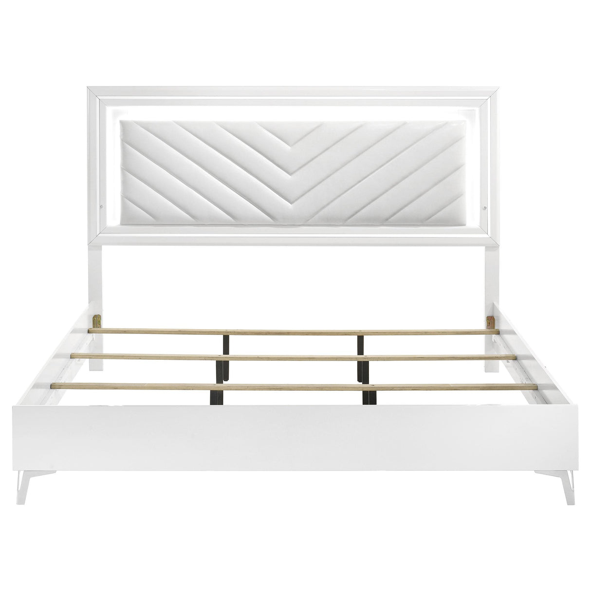 Coaster Furniture Cassia 215791KE Eastern King LED Panel Bed - White High Gloss IMAGE 8