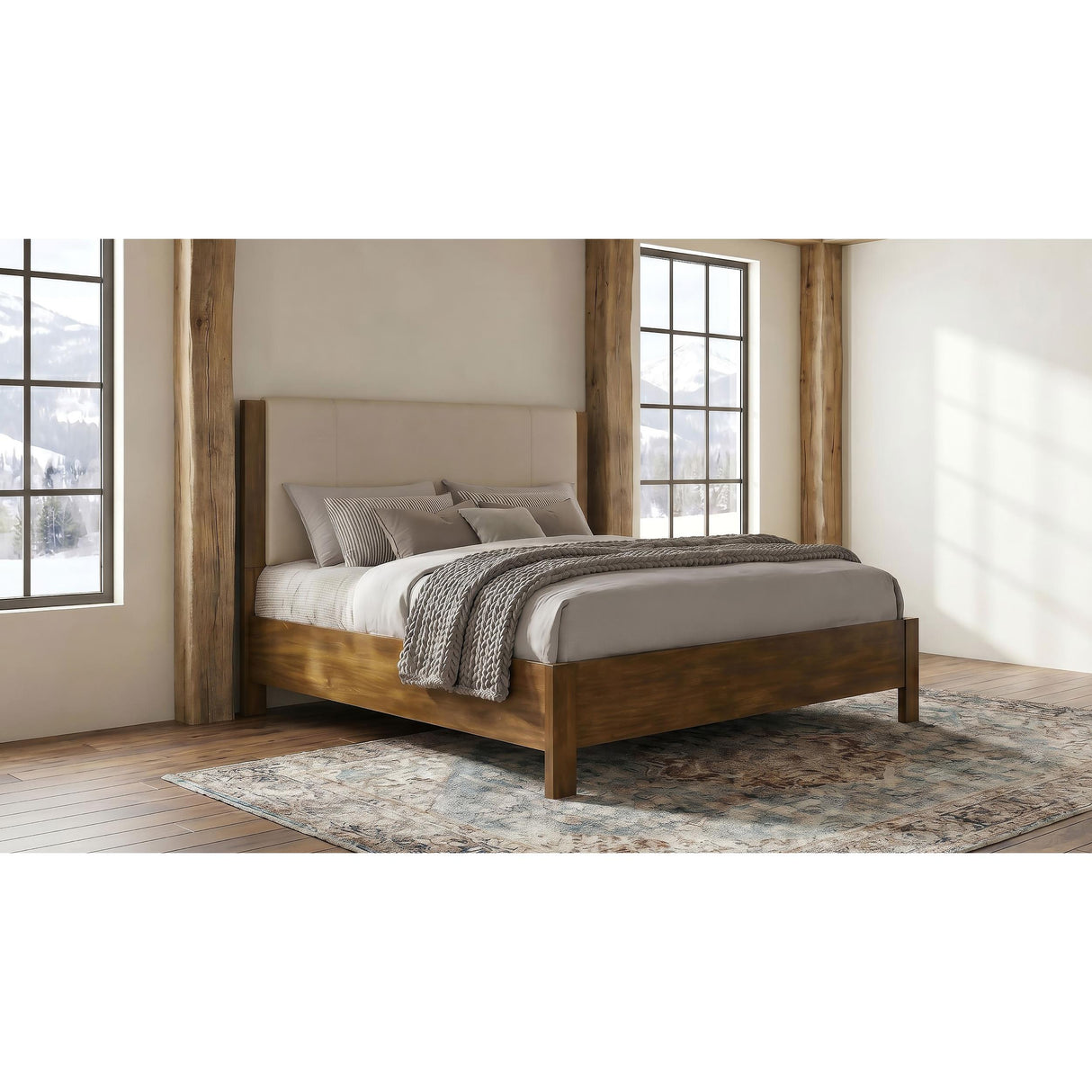 Coaster Furniture Adderley 215851KE Eastern King Wood Panel Bed - Cream/Warm Brown IMAGE 4