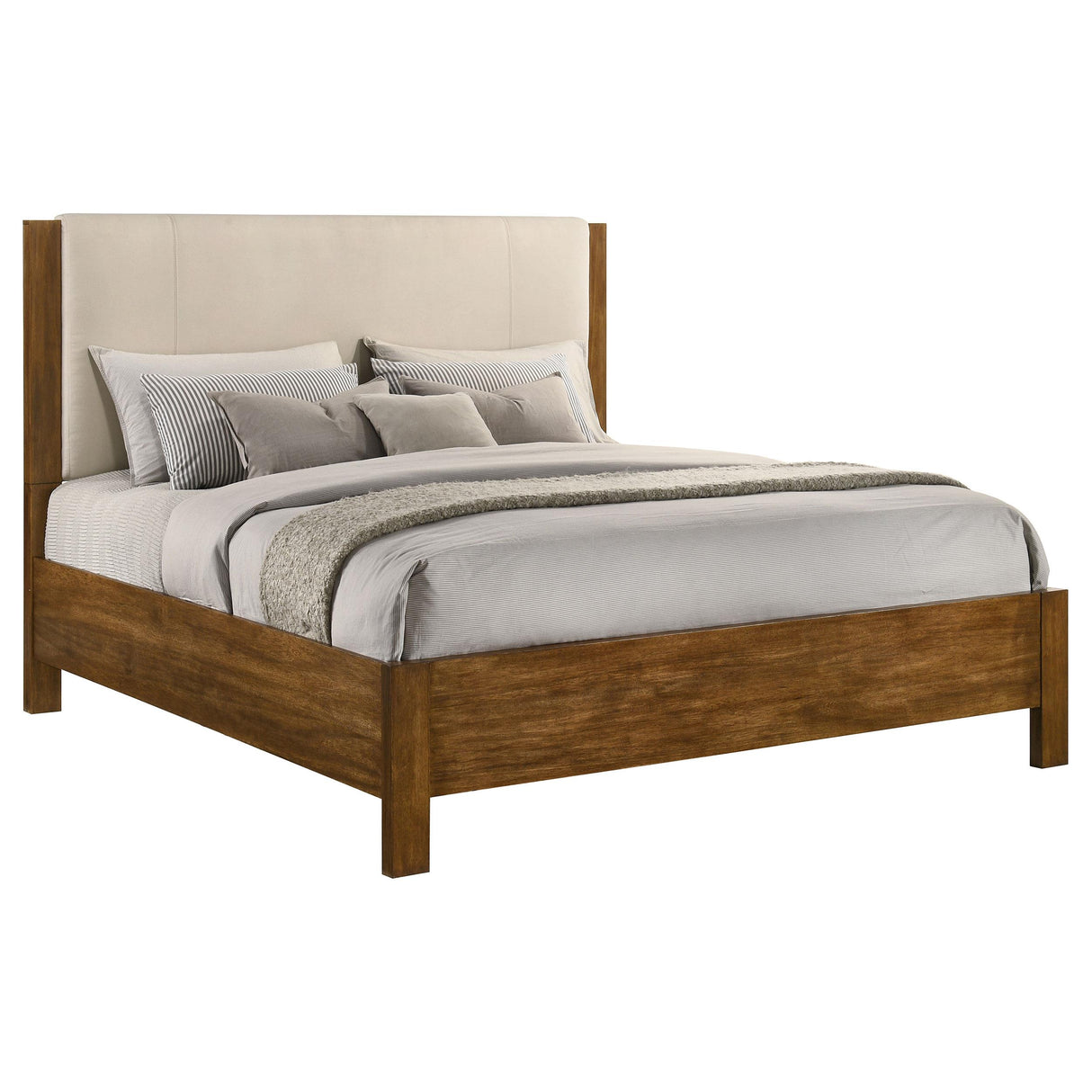 Coaster Furniture Adderley 215851KE Eastern King Wood Panel Bed - Cream/Warm Brown IMAGE 6