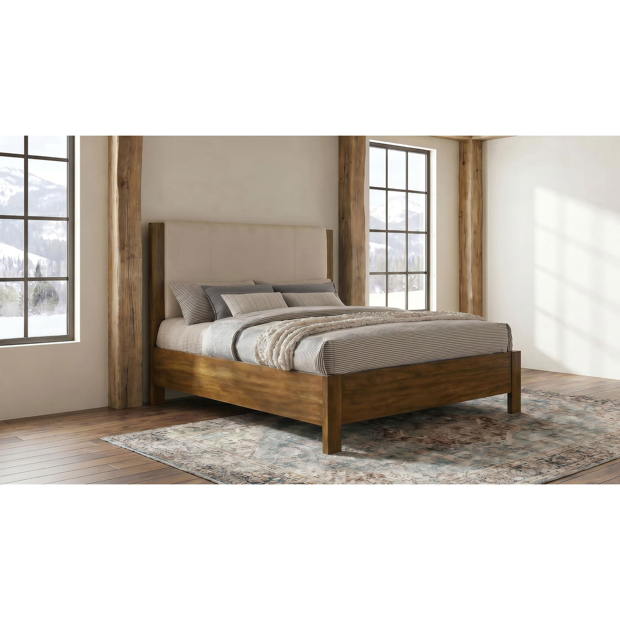 Coaster Furniture Adderley 215851Q Queen Wood Panel Bed - Cream/Warm Brown IMAGE 2