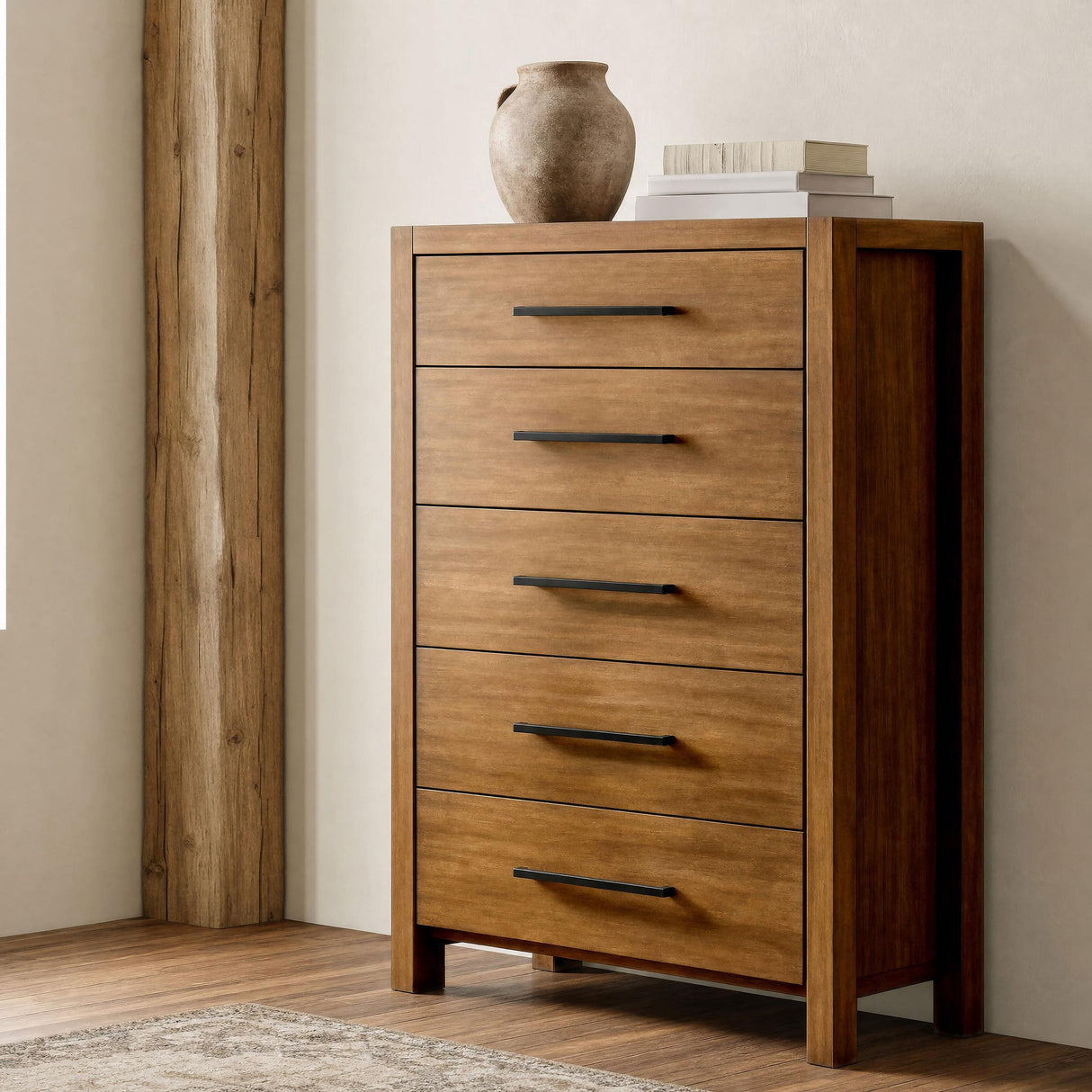 Coaster Furniture Adderley 215855 5-drawer Bedroom Chest - Warm Brown IMAGE 2