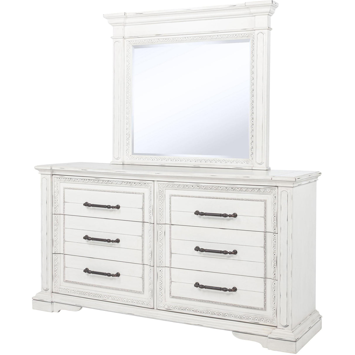 Coaster Furniture McKinney 215873M 6-drawer Bedroom Dresser with Mirror - Vintage White IMAGE 4