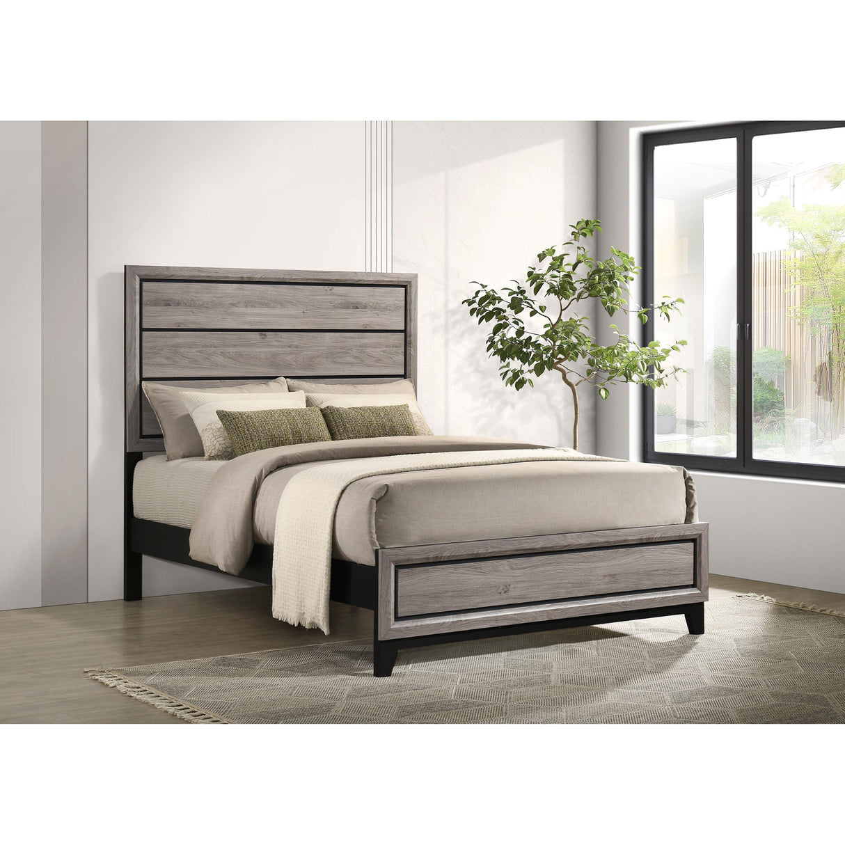 Coaster Furniture Valen 215911F Wood Full Panel Bed - Light Taupe IMAGE 3