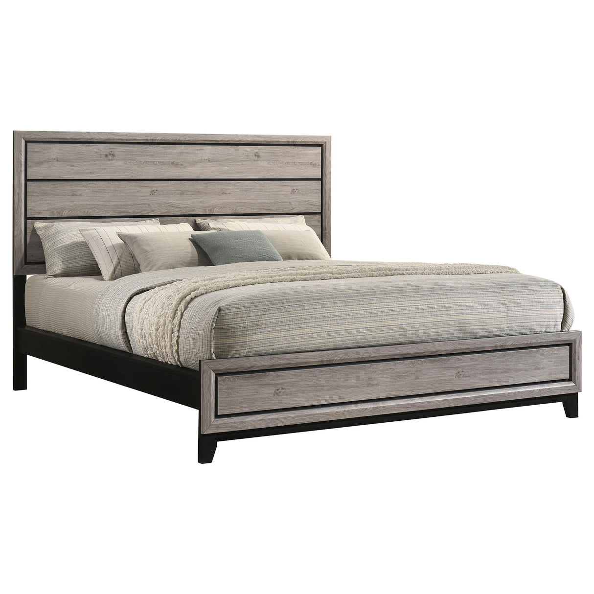 Coaster Furniture Valen 215911KW Wood California King Panel Bed - Light Taupe IMAGE 8