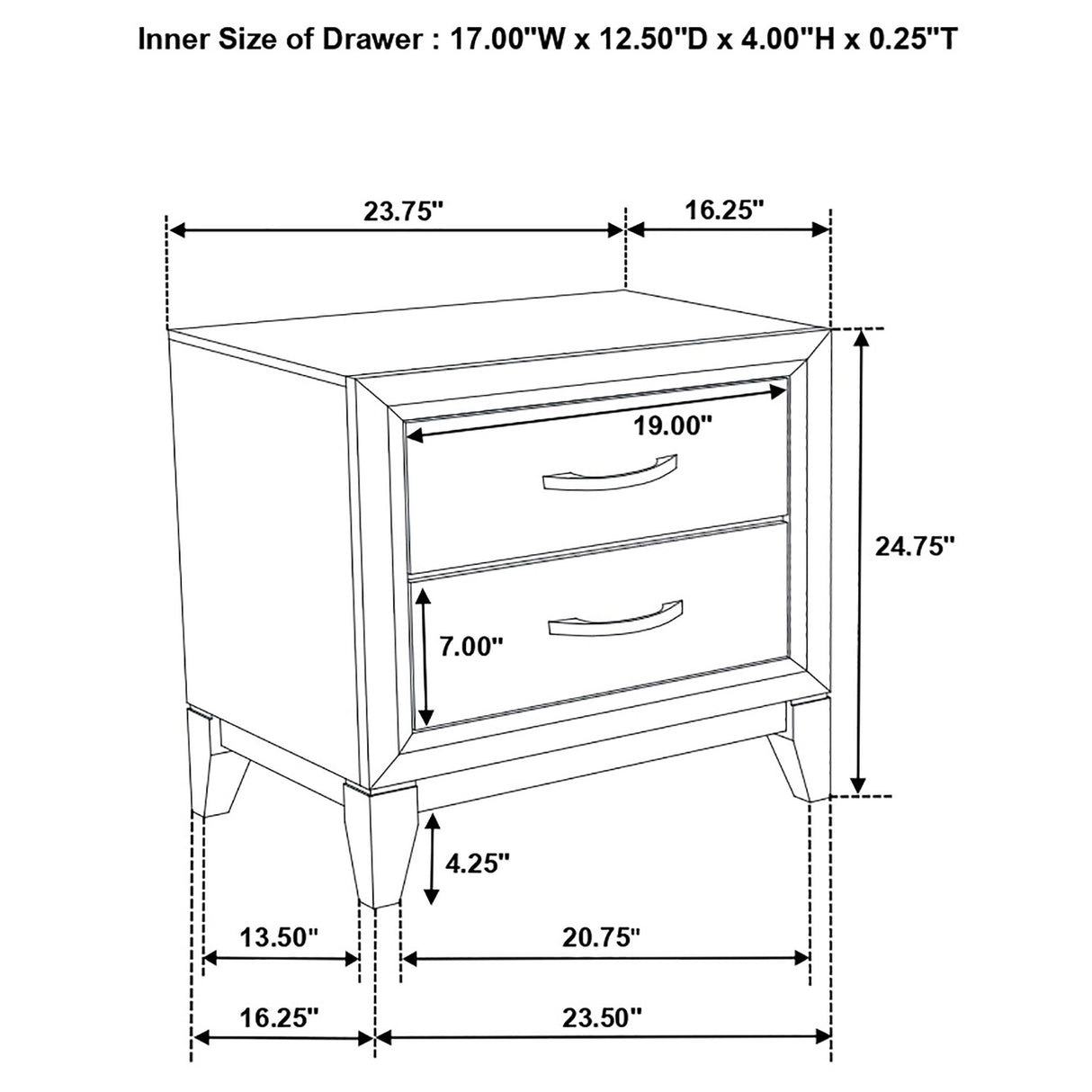 Coaster Furniture Valen 215912 2-drawer Nightstand Bedside Table - Light Taupe IMAGE 12