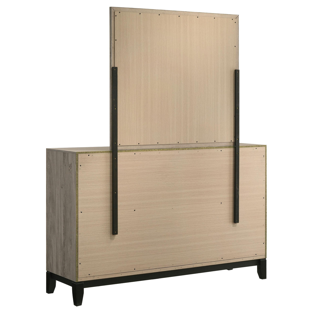 Coaster Furniture Valen 215913M 6-drawer Bedroom Dresser and Mirror - Light Taupe IMAGE 4