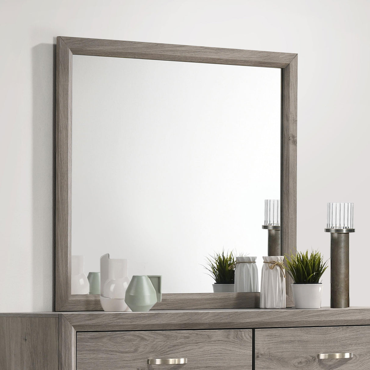 Coaster Furniture Valen 215914 Dresser Mirror - Light Taupe IMAGE 5