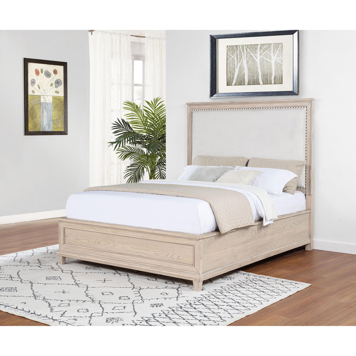 Coaster Furniture Pembroke 215921Q 66-inch Queen Panel Bed - Washed Oak IMAGE 2