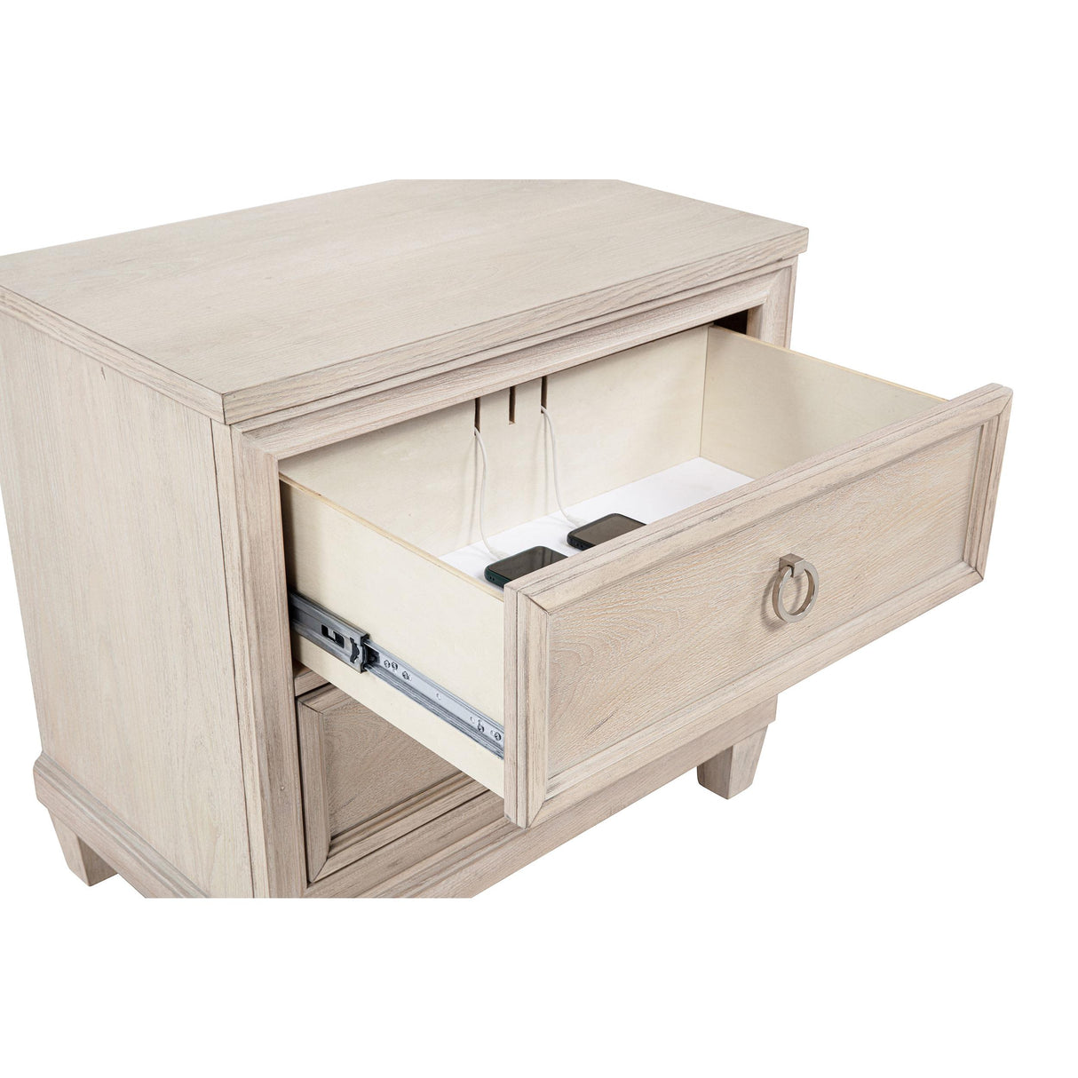 Coaster Furniture Pembroke 215922 2-drawer Nightstand Bedside Table - Washed Oak IMAGE 3