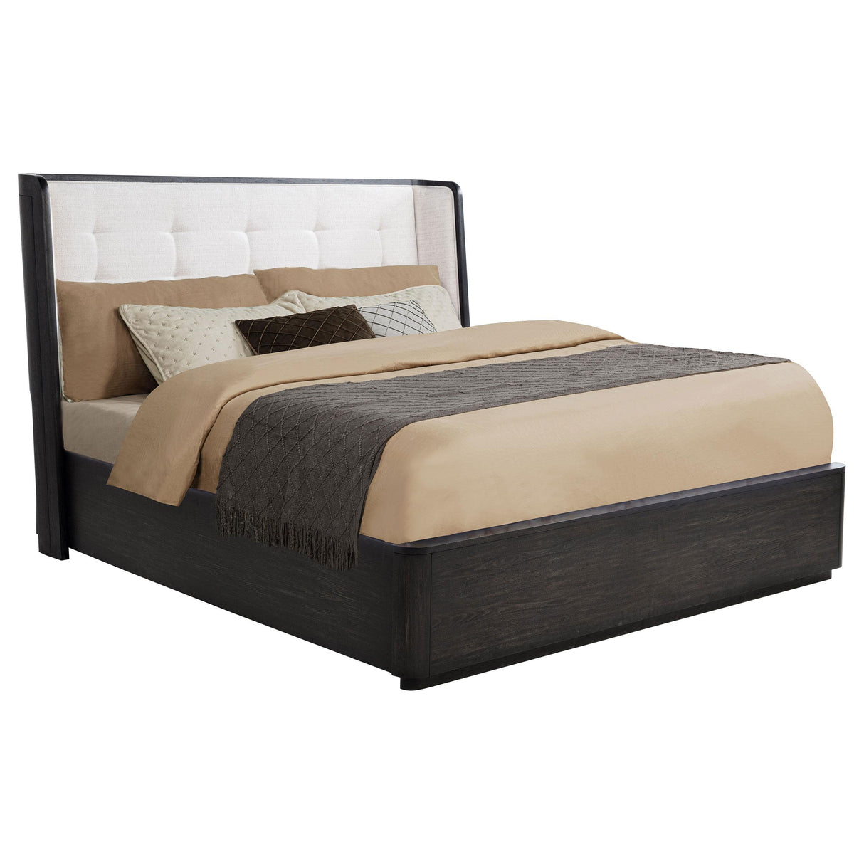 Coaster Furniture Leandro 222491KE 55-inch Eastern King Wingback Bed - Burnished Black IMAGE 10