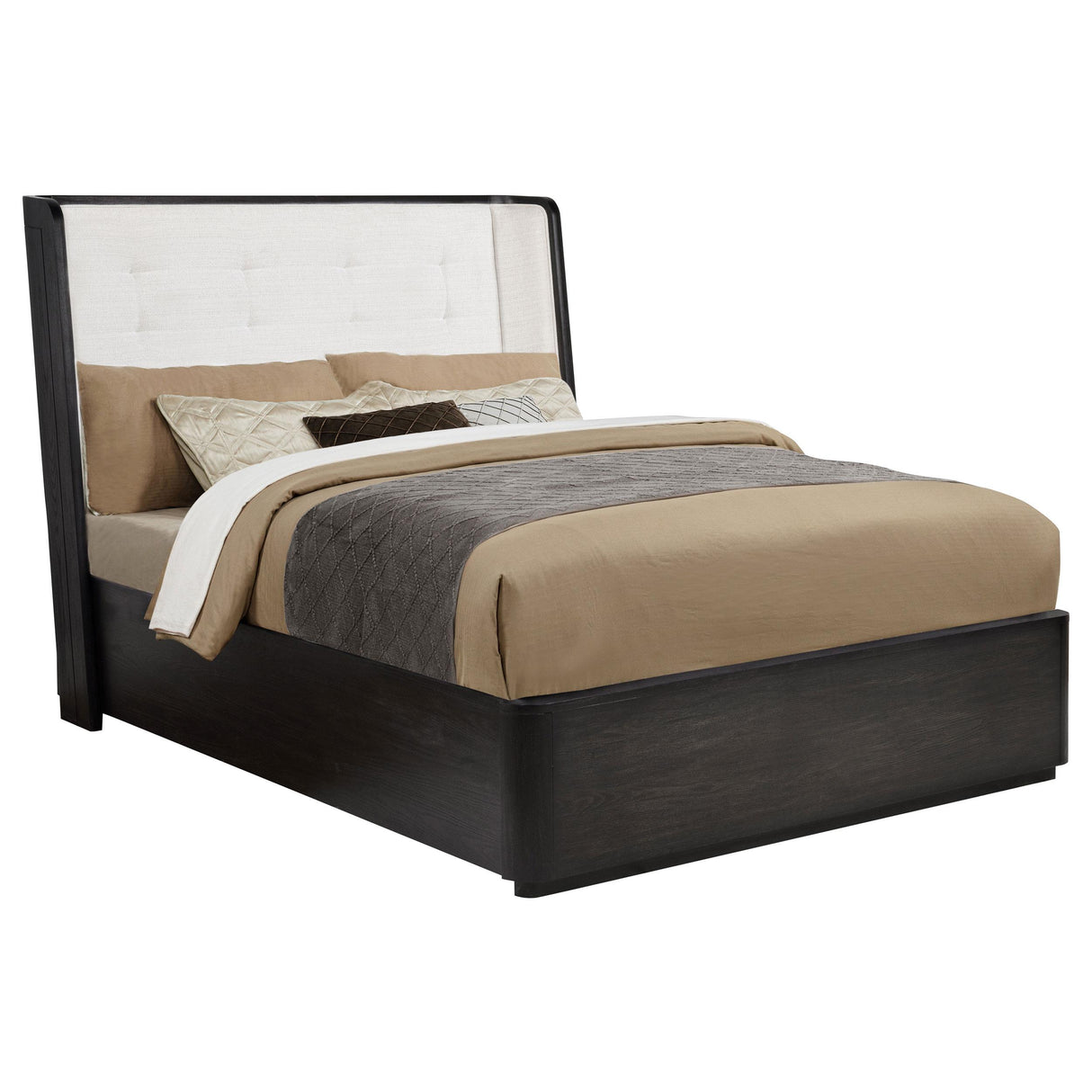 Coaster Furniture Leandro 222491Q 55-inch Queen Wingback Bed - Burnished Black IMAGE 5