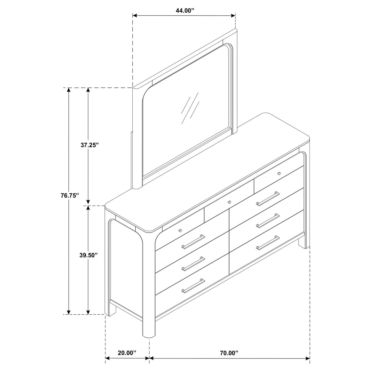 Coaster Furniture Solano 222523M 9-drawer Bedroom Dresser with Mirror - Weathered Mango IMAGE 14
