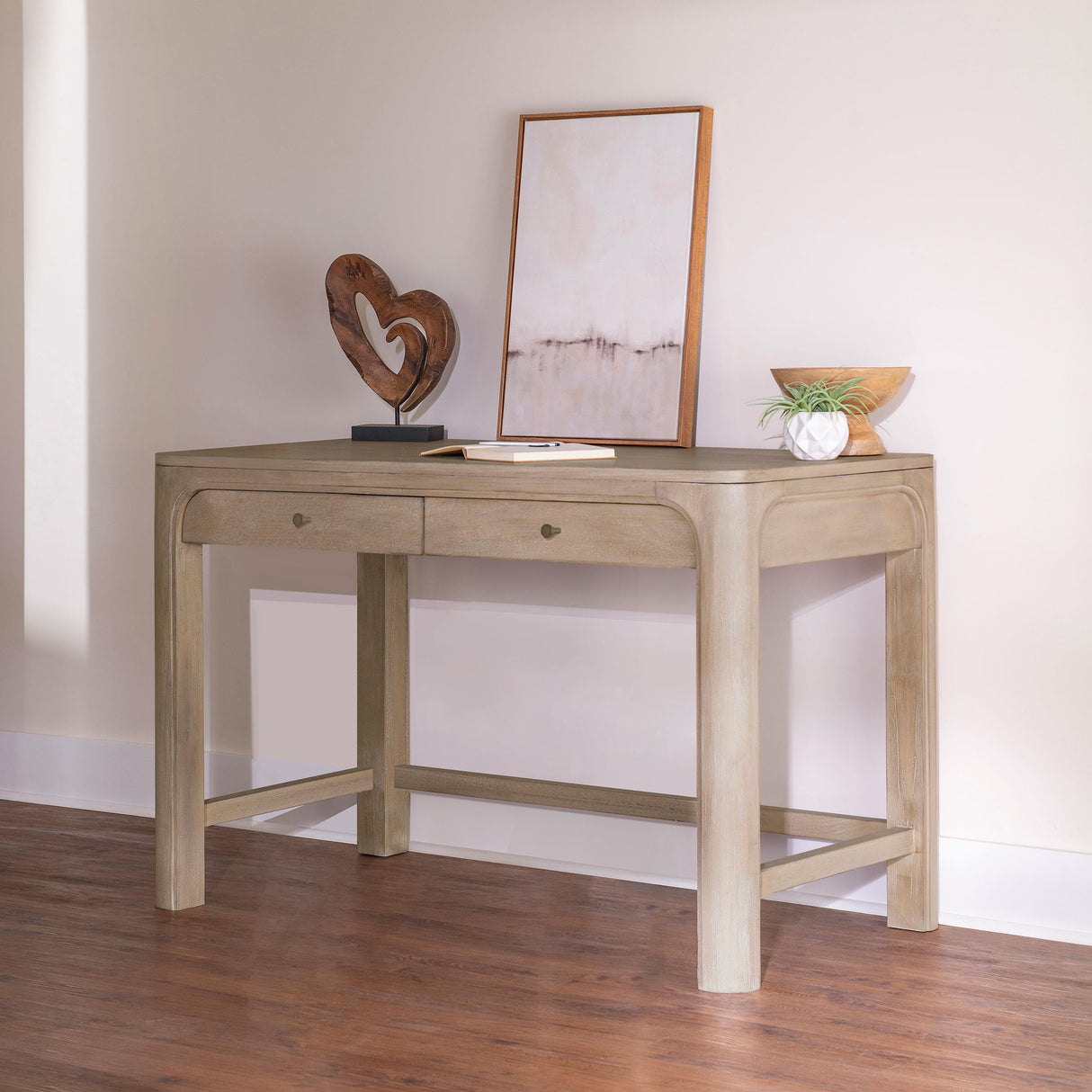 Coaster Furniture Solano 222527 2-drawer Makeup Table Vanity Desk - Weathered Mango IMAGE 4