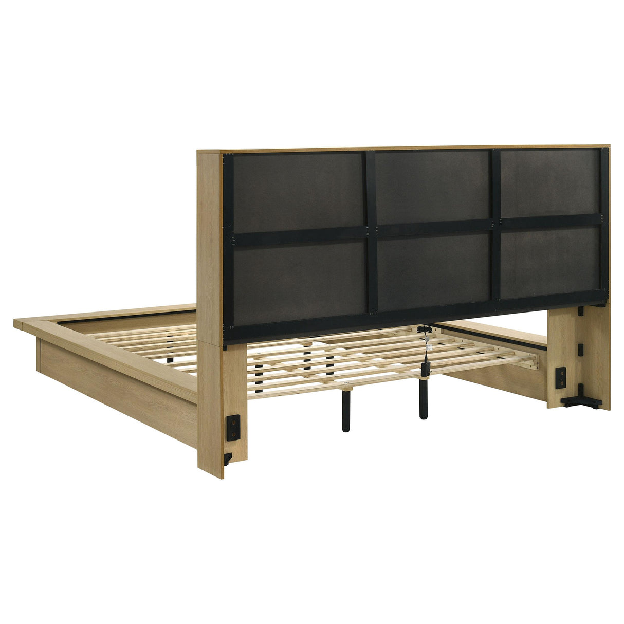 Coaster Furniture Hendricks 222650KE Eastern King Bookcase Headboard Platform Bed - Light Oak IMAGE 5