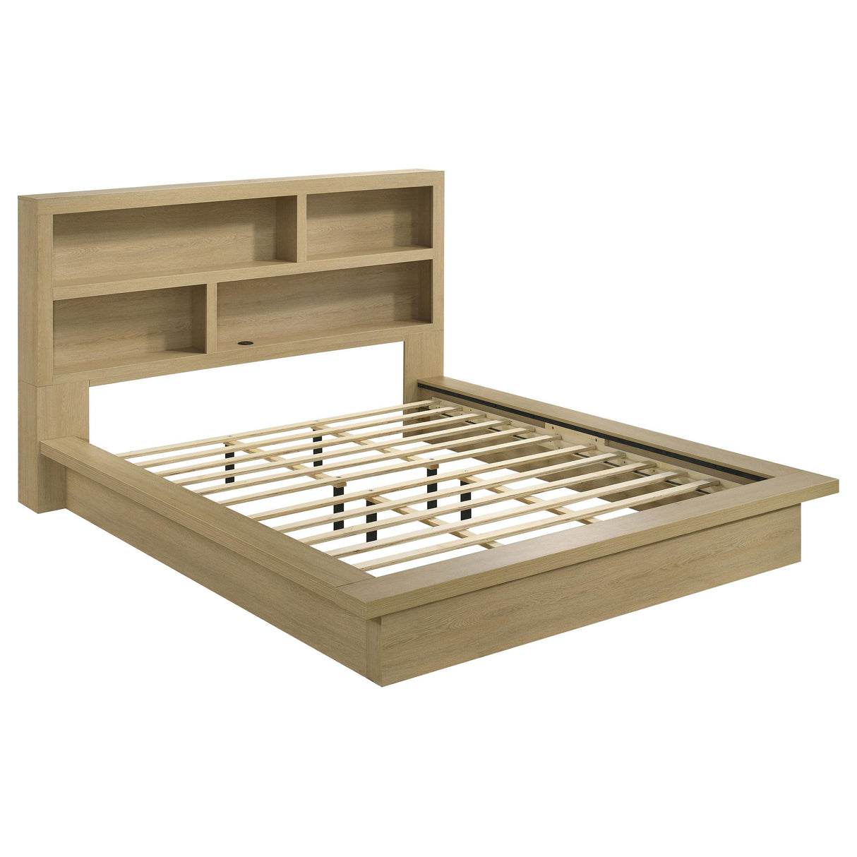 Coaster Furniture Hendricks 222650KW California King Bookcase Headboard Platform Bed - Light Oak IMAGE 1