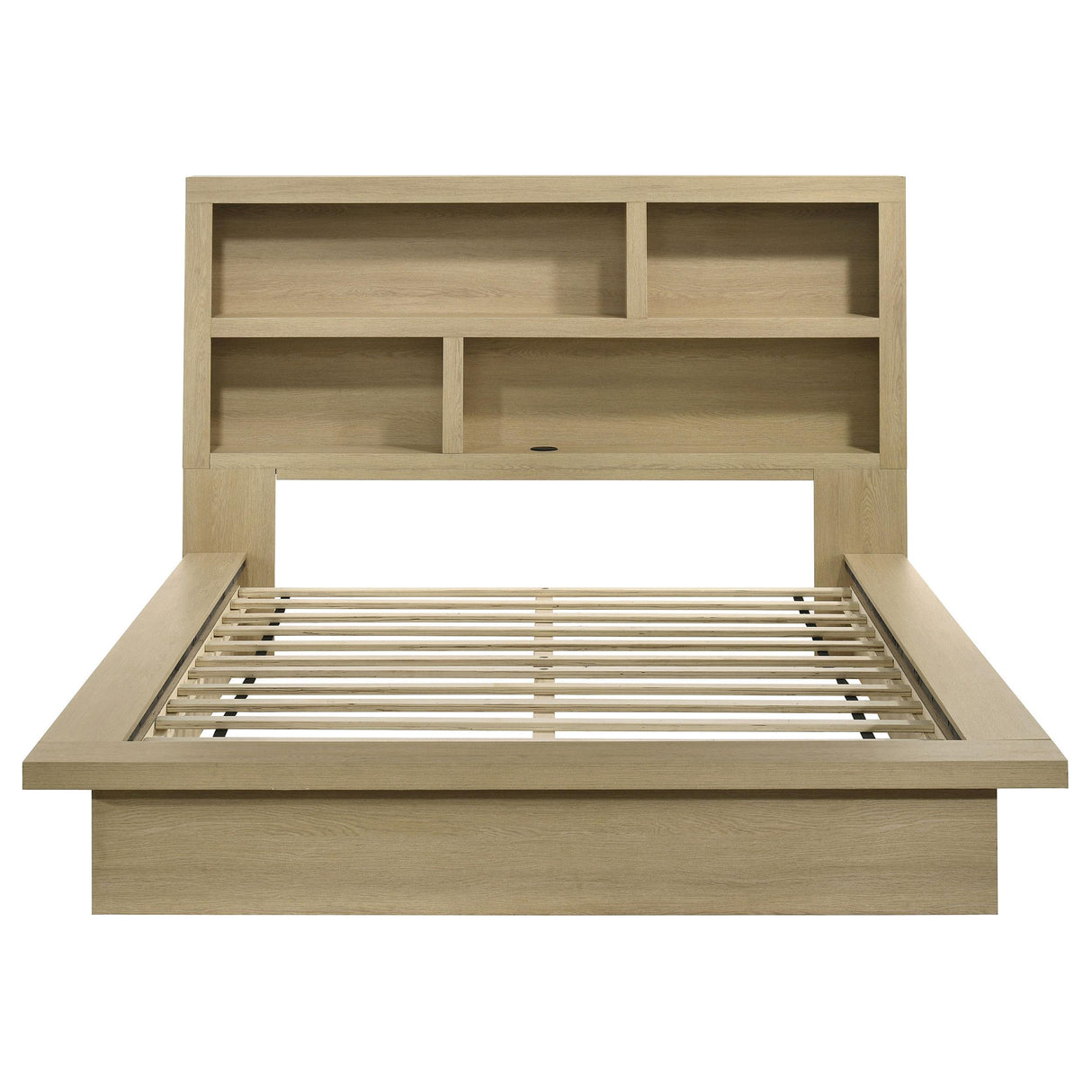 Coaster Furniture Hendricks 222650Q Queen Bookcase Headboard Platform Bed - Light Oak IMAGE 3