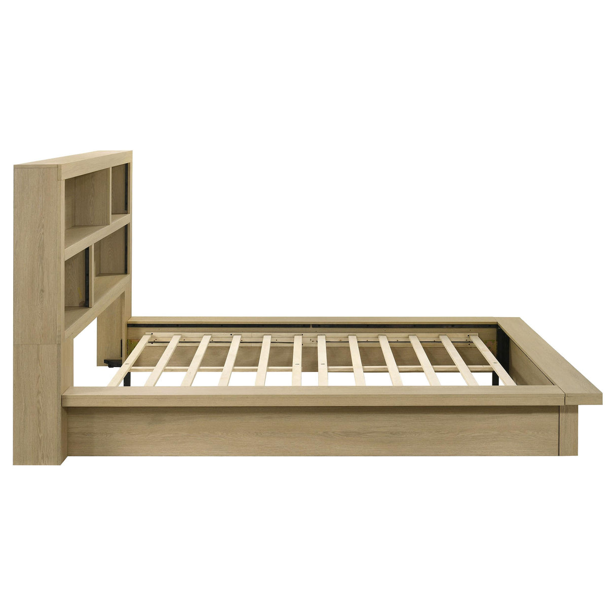 Coaster Furniture Hendricks 222650Q Queen Bookcase Headboard Platform Bed - Light Oak IMAGE 5