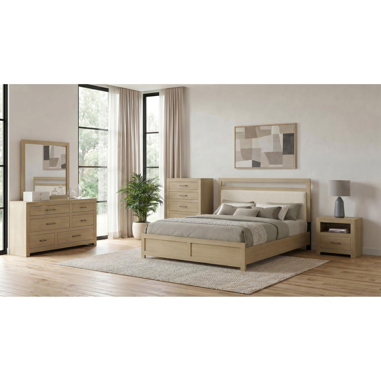 Coaster Furniture Hendricks 222651KE Eastern King Panel Headboard Platform Bed - Light Oak IMAGE 12