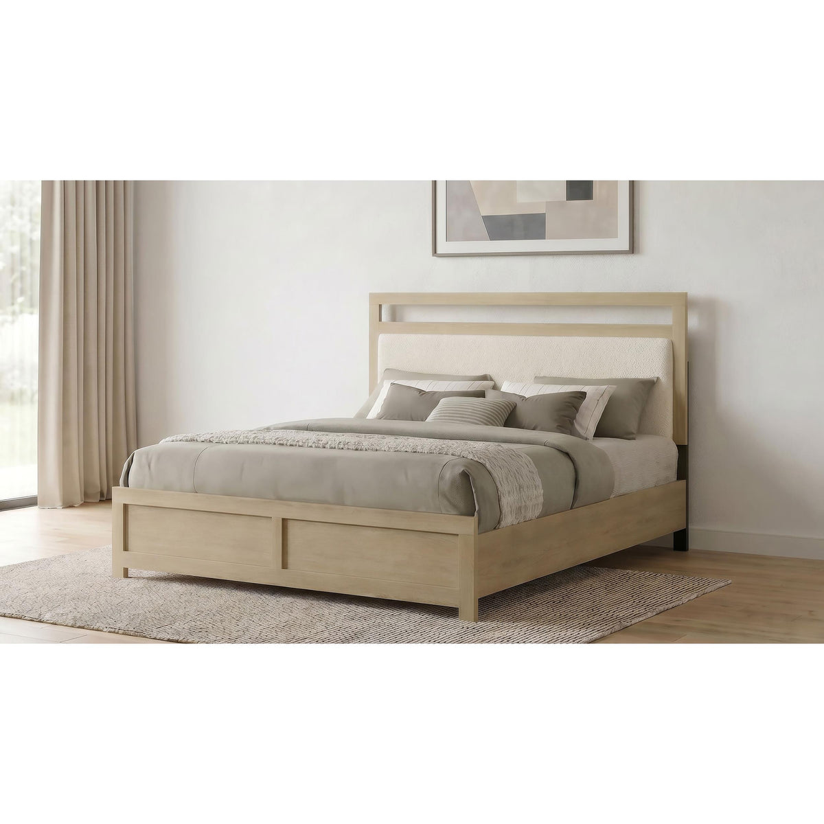 Coaster Furniture Hendricks 222651KW California King Panel Headboard Platform Bed - Light Oak IMAGE 4