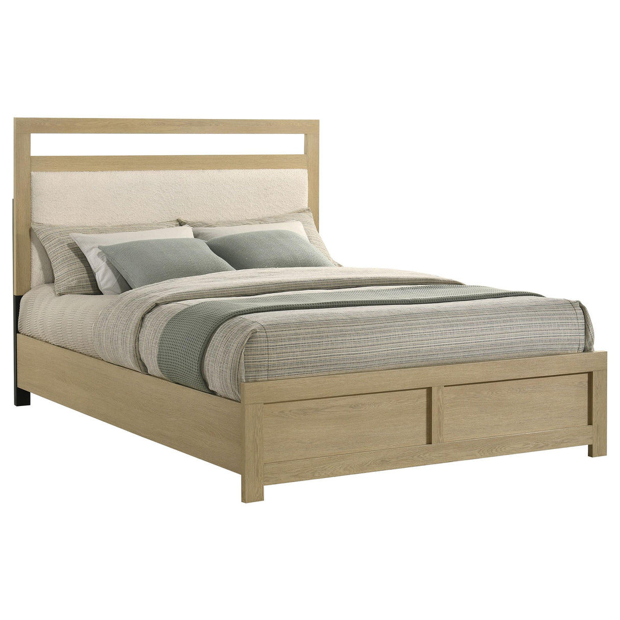 Coaster Furniture Hendricks 222651Q Queen Panel Headboard Platform Bed - Light Oak IMAGE 5