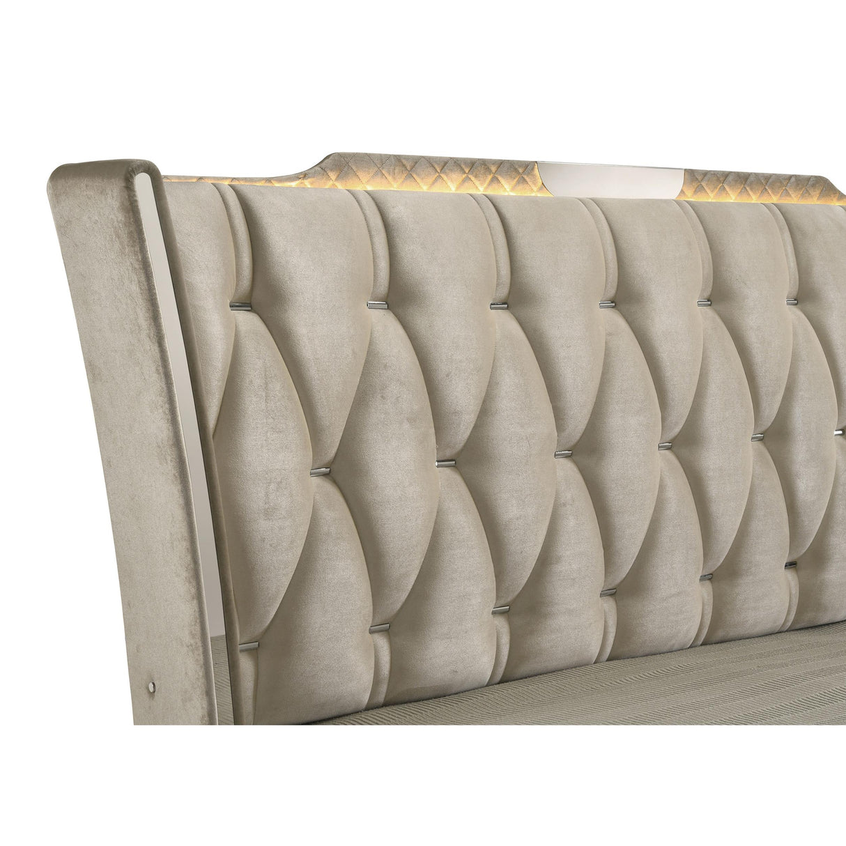Coaster Furniture Lorient 222661KW California King LED Upholstered Bed - Ivory/Camel IMAGE 8
