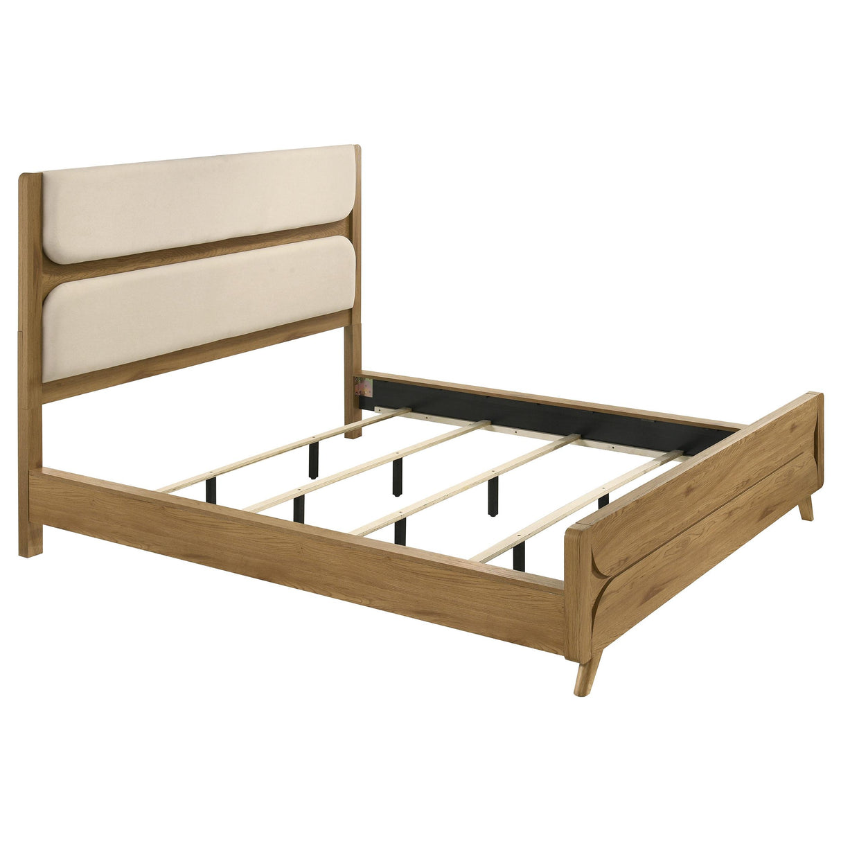 Coaster Furniture Bennett 222901KW 78-inch California King Upholstered Panel Bed - Cream/Light Oak IMAGE 3