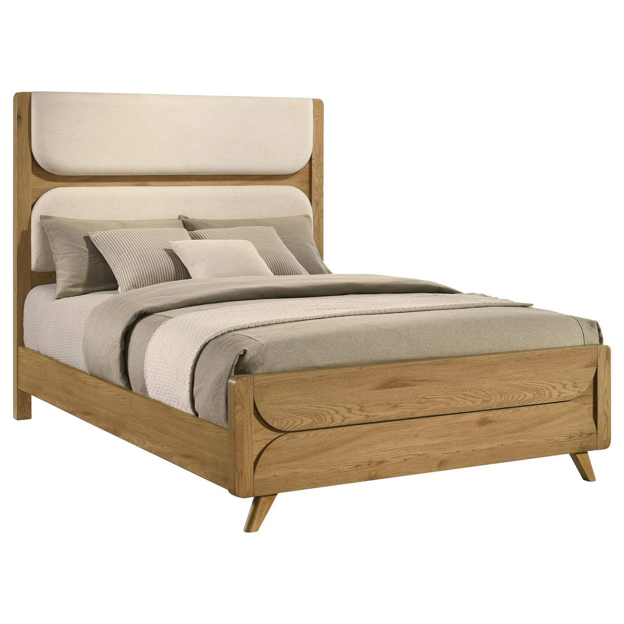 Coaster Furniture Bennett 222901Q 63-inch Queen Upholstered Panel Bed - Cream/Light Oak IMAGE 7
