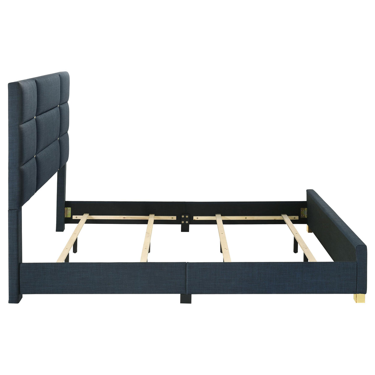 Coaster Furniture Ines 223091NVYKE 56-inch Fabric Upholstered Eastern King Panel Bed - Navy IMAGE 7