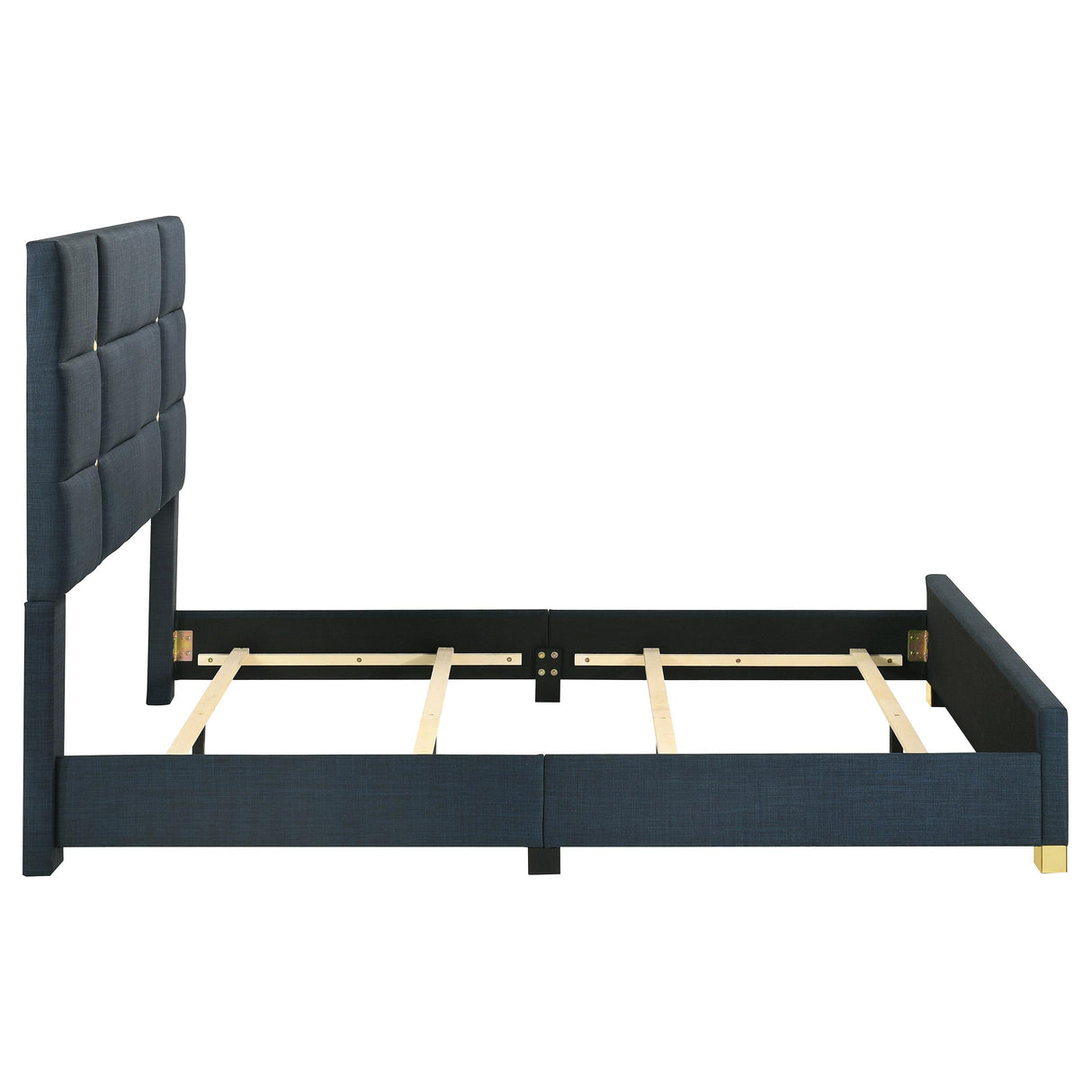 Coaster Furniture Ines 223091NVYQ 56-inch Fabric Upholstered Queen Panel Bed - Navy IMAGE 7