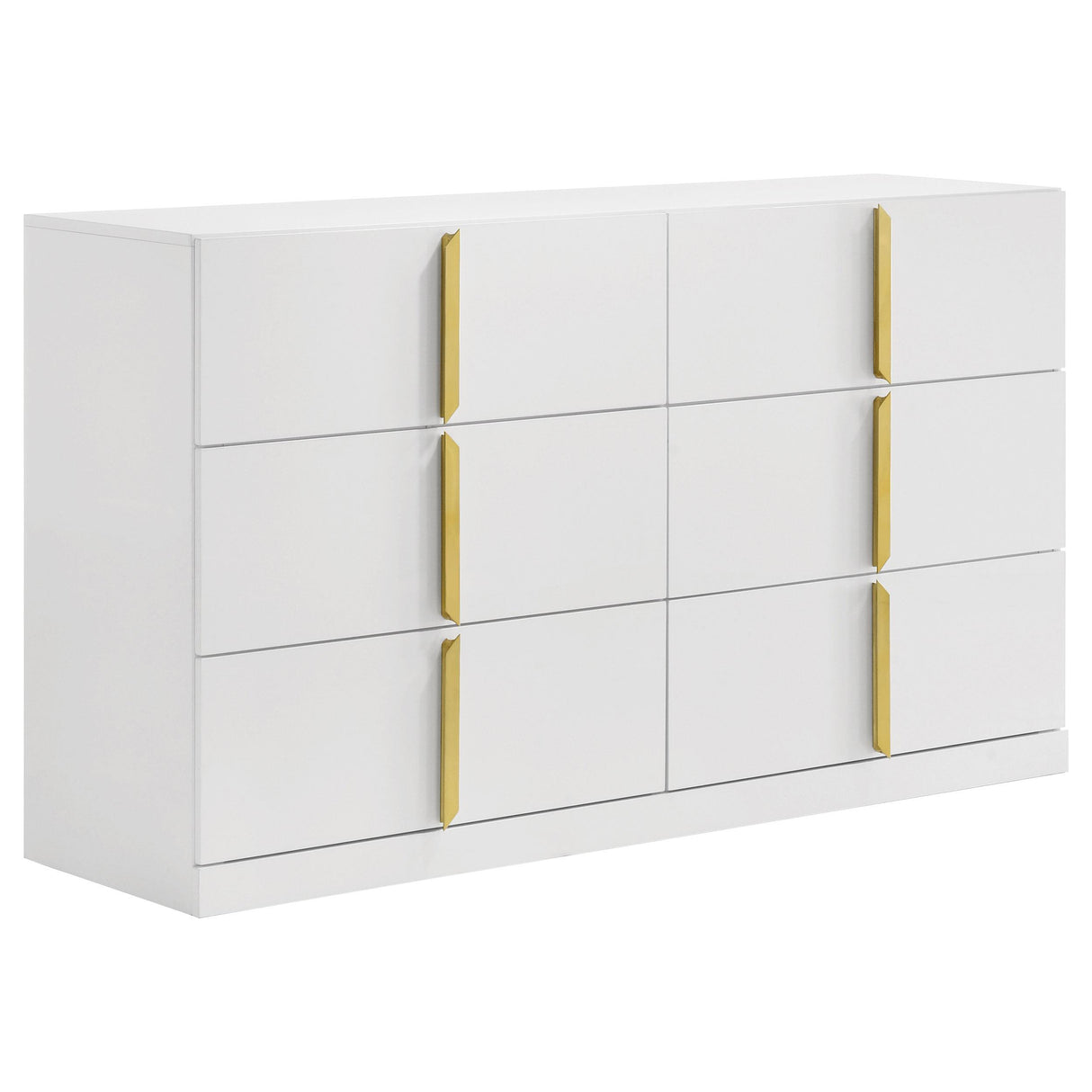 Coaster Furniture Ines 223093 6-drawer Bedroom Dresser Cabinet - White High Gloss IMAGE 1