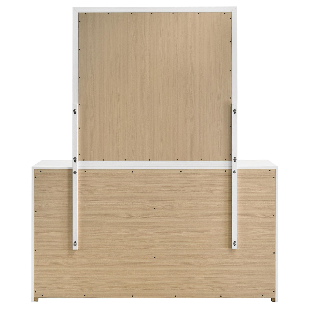 Coaster Furniture Ines 223093M 6-drawer Bedroom Dresser with Mirror - White High Gloss IMAGE 3