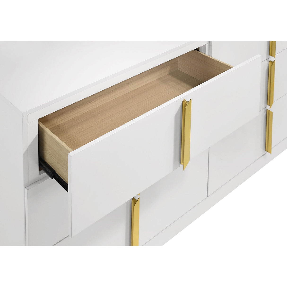 Coaster Furniture Ines 223093M 6-drawer Bedroom Dresser with Mirror - White High Gloss IMAGE 9