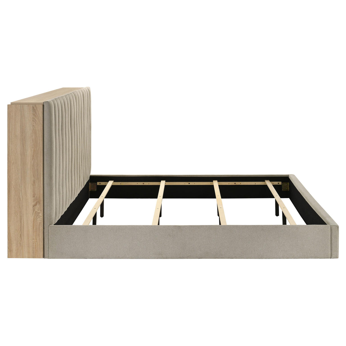Coaster Furniture Arielle 223111KE Eastern King Bookcase Panel Storage Bed - Light Oak IMAGE 6
