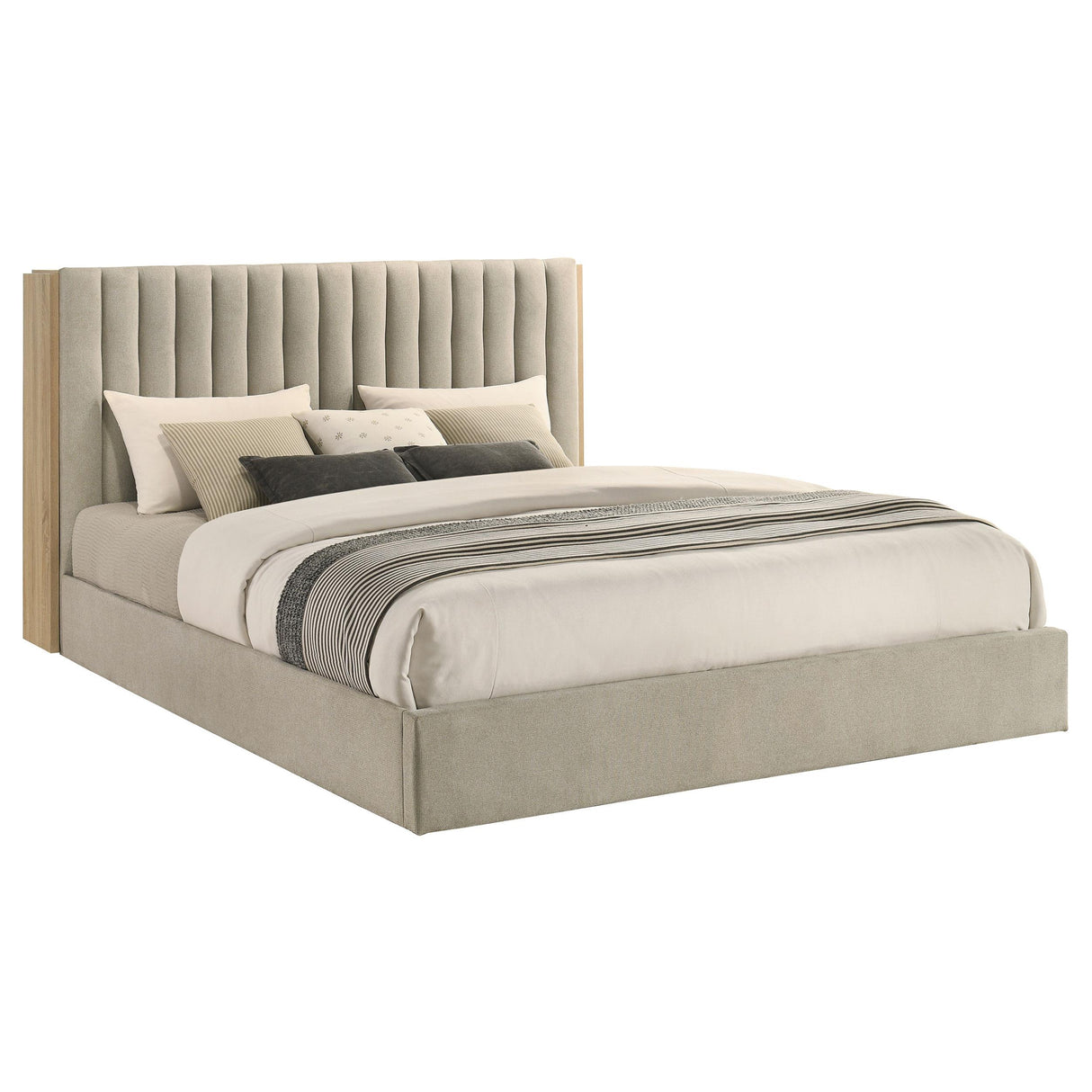 Coaster Furniture Arielle 223111KE Eastern King Bookcase Panel Storage Bed - Light Oak IMAGE 7