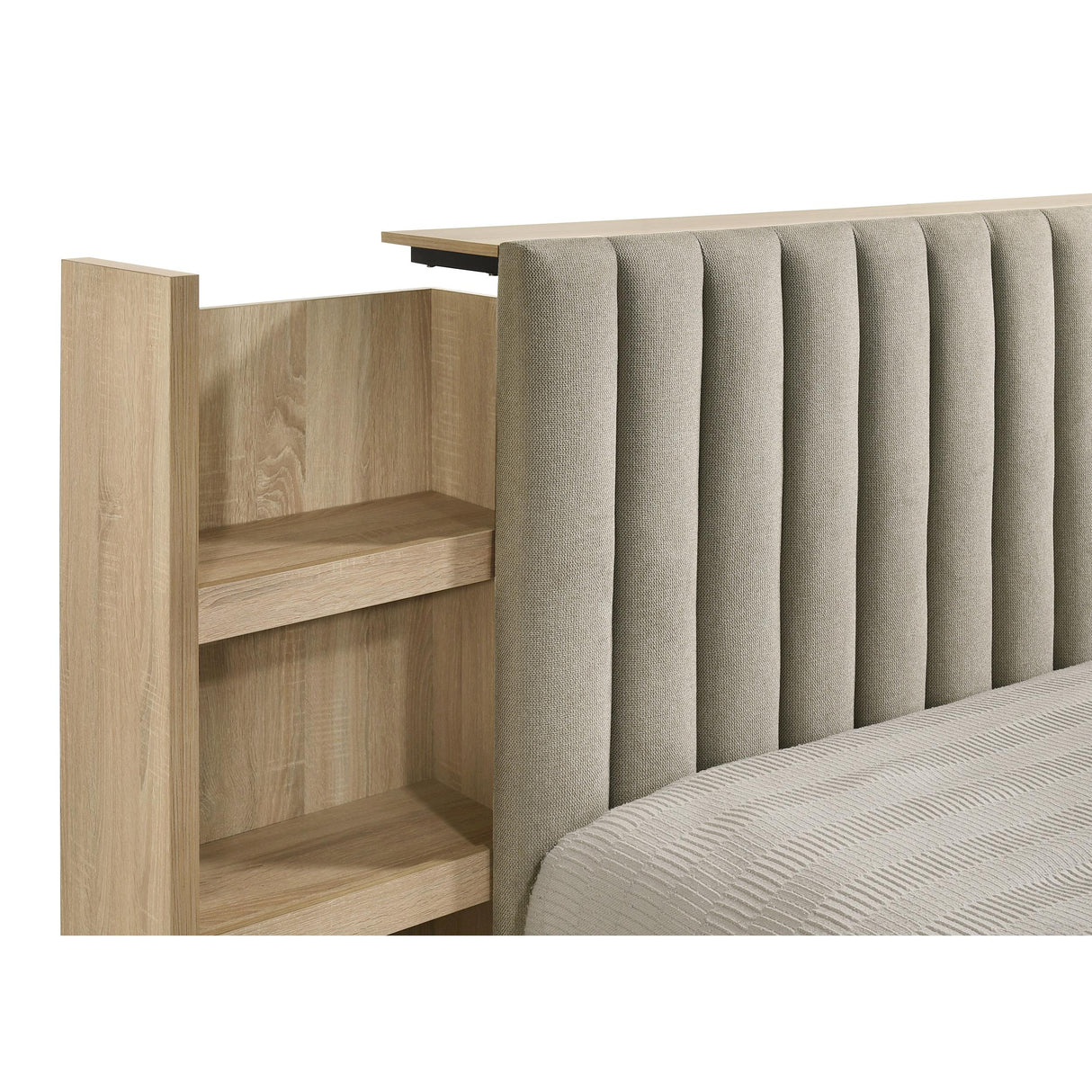 Coaster Furniture Arielle 223111KE Eastern King Bookcase Panel Storage Bed - Light Oak IMAGE 8