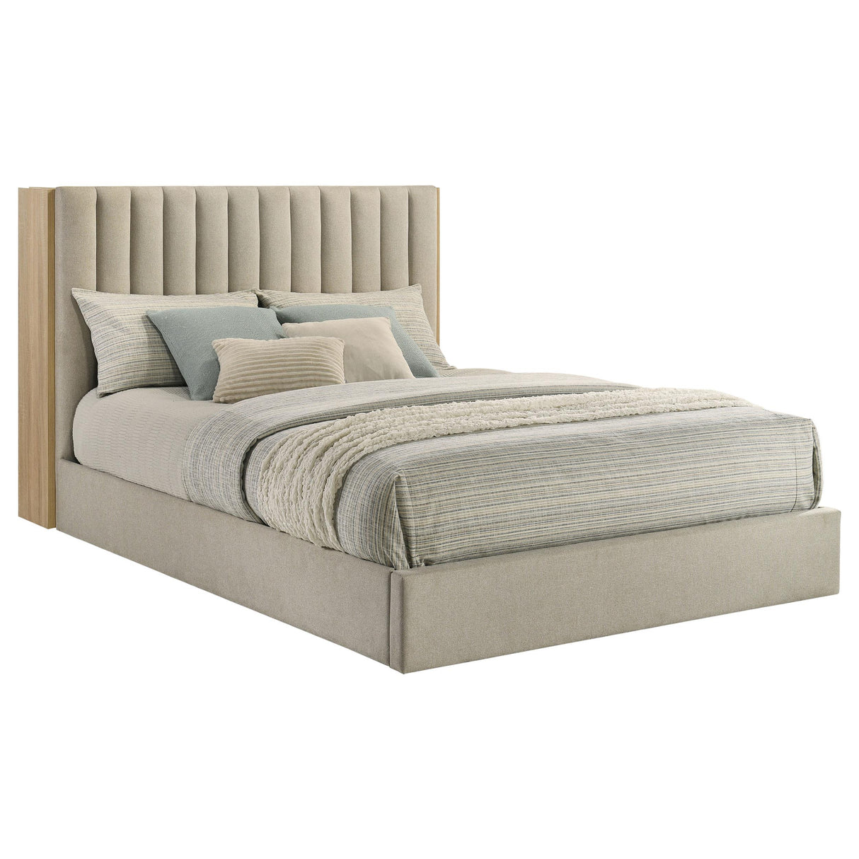 Coaster Furniture Arielle 223111Q Queen Bookcase Panel Storage Bed - Light Oak IMAGE 10