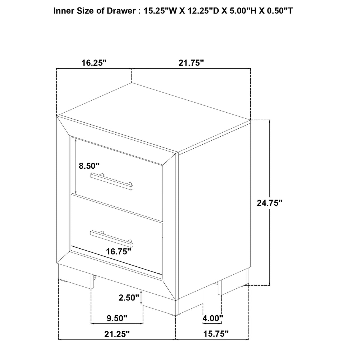 Coaster Furniture Arielle 223112 2-drawer Bedroom Nightstand with Casters - Light Oak IMAGE 9
