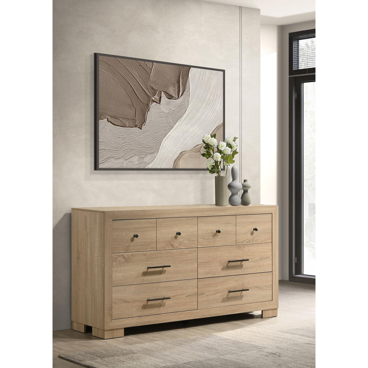 Coaster Furniture Arielle 223113 6-drawer Bedroom Dresser Cabinet - Light Oak IMAGE 2