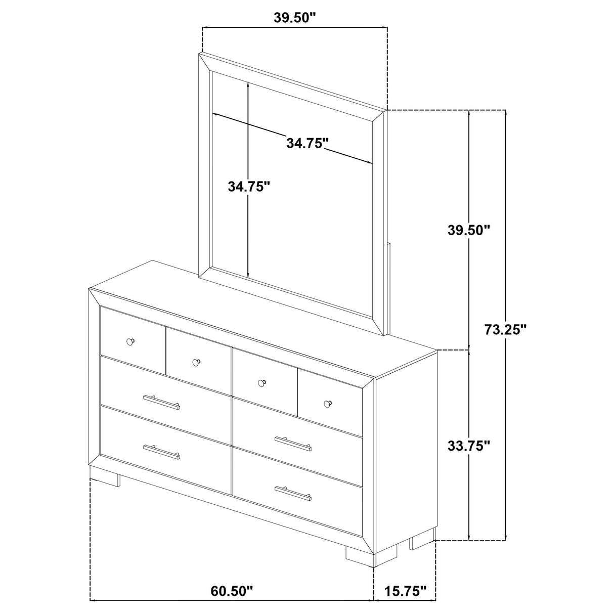 Coaster Furniture Arielle 223113M 6-drawer Bedroom Dresser with Mirror - Light Oak IMAGE 11