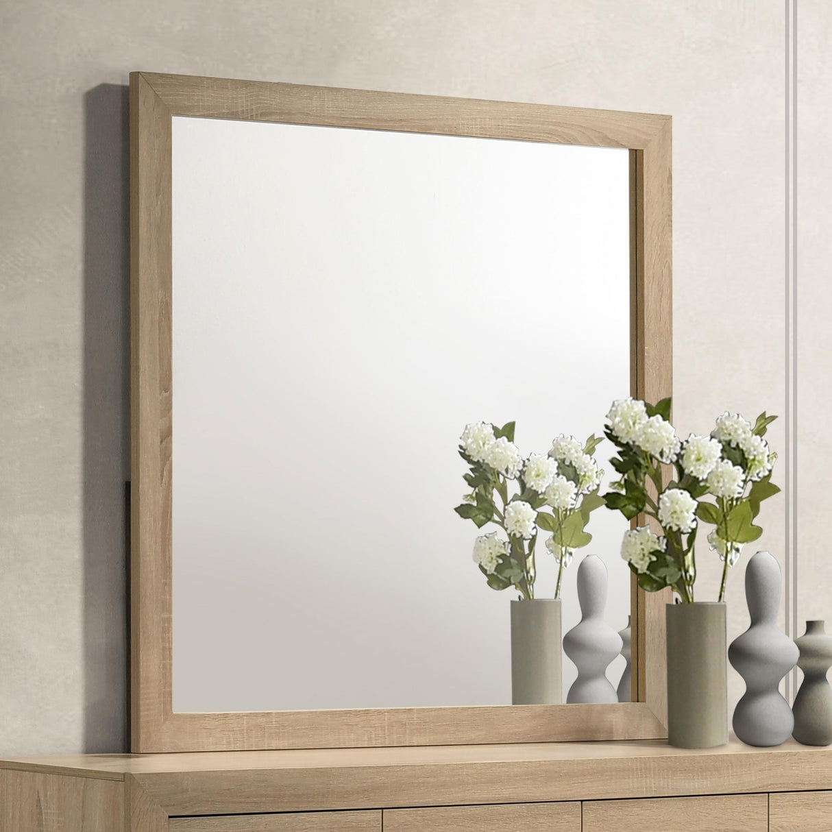 Coaster Furniture Arielle 223114 Dresser Mirror - Light Oak IMAGE 4