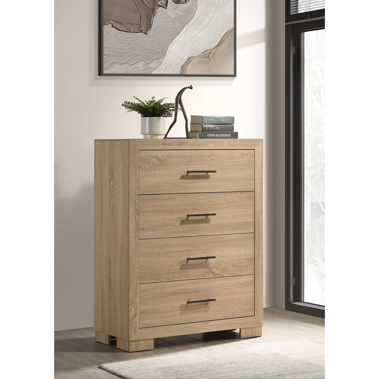 Coaster Furniture Arielle 223115 4-drawer Bedroom Chest - Light Oak IMAGE 3