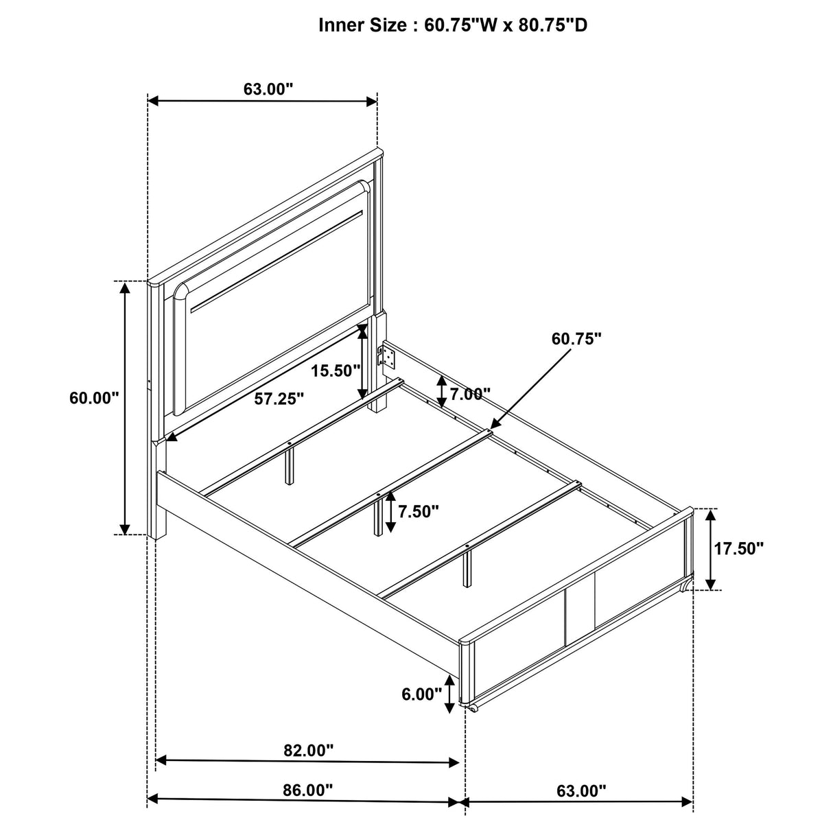 Coaster Furniture Leanne 223131Q Queen LED Panel Bed - Off White/Light Oak IMAGE 9