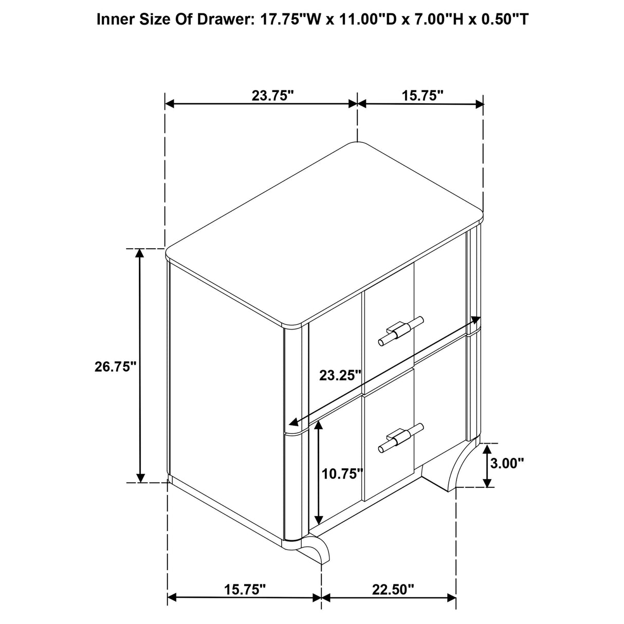Coaster Furniture Leanne 223132 2-drawer Sinter Stone Top Nightstand - Light Oak IMAGE 14