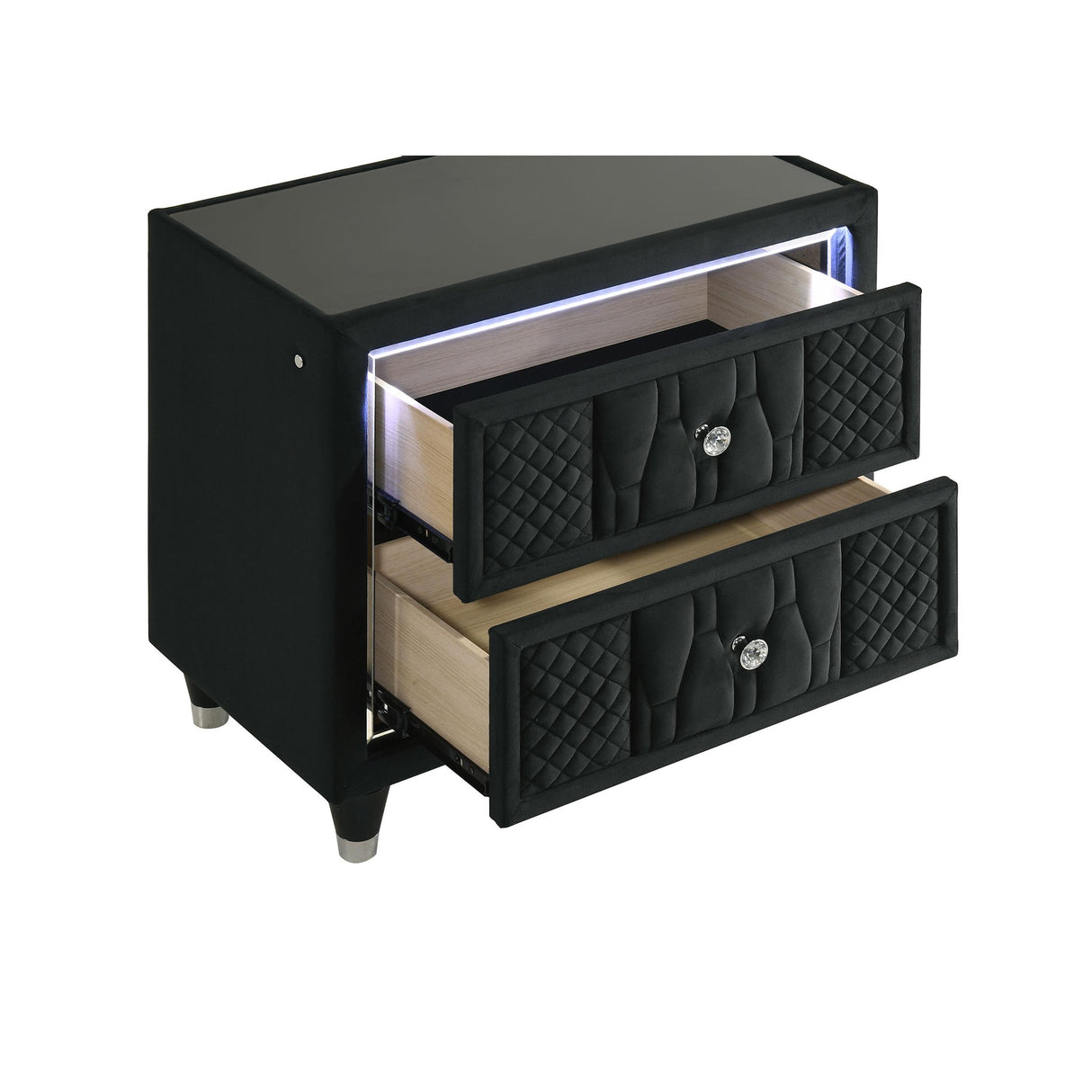 Coaster Furniture Lorient 223162 2-drawer LED Nightstand with USB - Black IMAGE 13