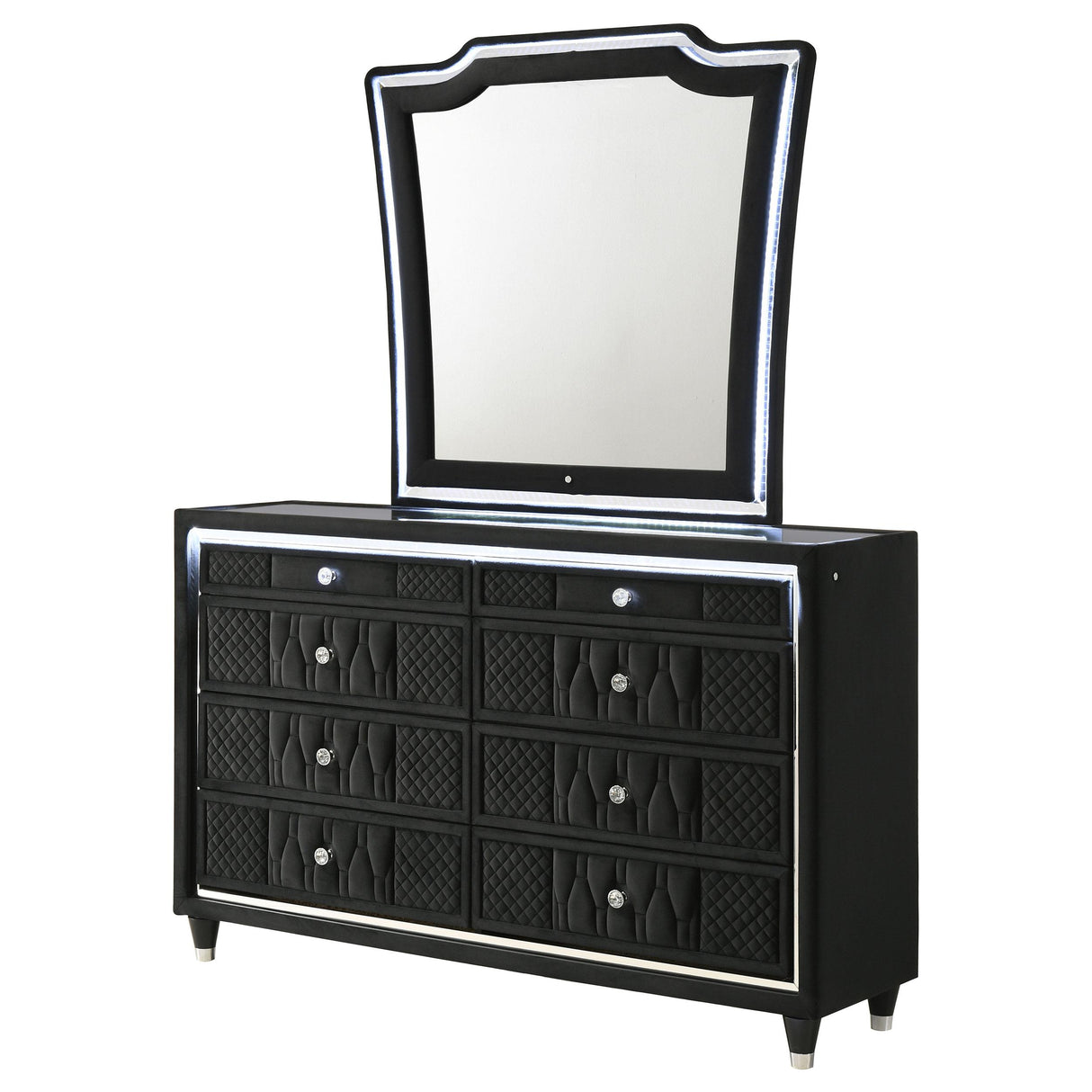 Coaster Furniture Lorient 223163M 8-drawer LED Dresser with Mirror - Black IMAGE 10