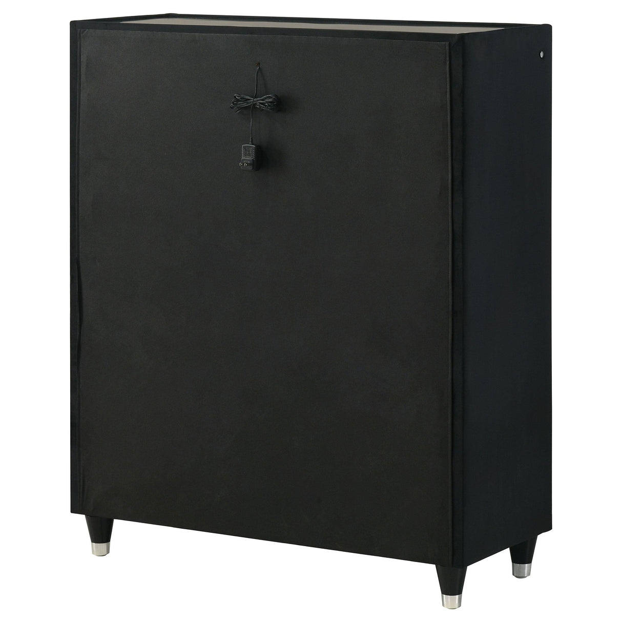 Coaster Furniture Ravenne 223195 5-drawer Velvet Upholstered LED Chest - Black IMAGE 9